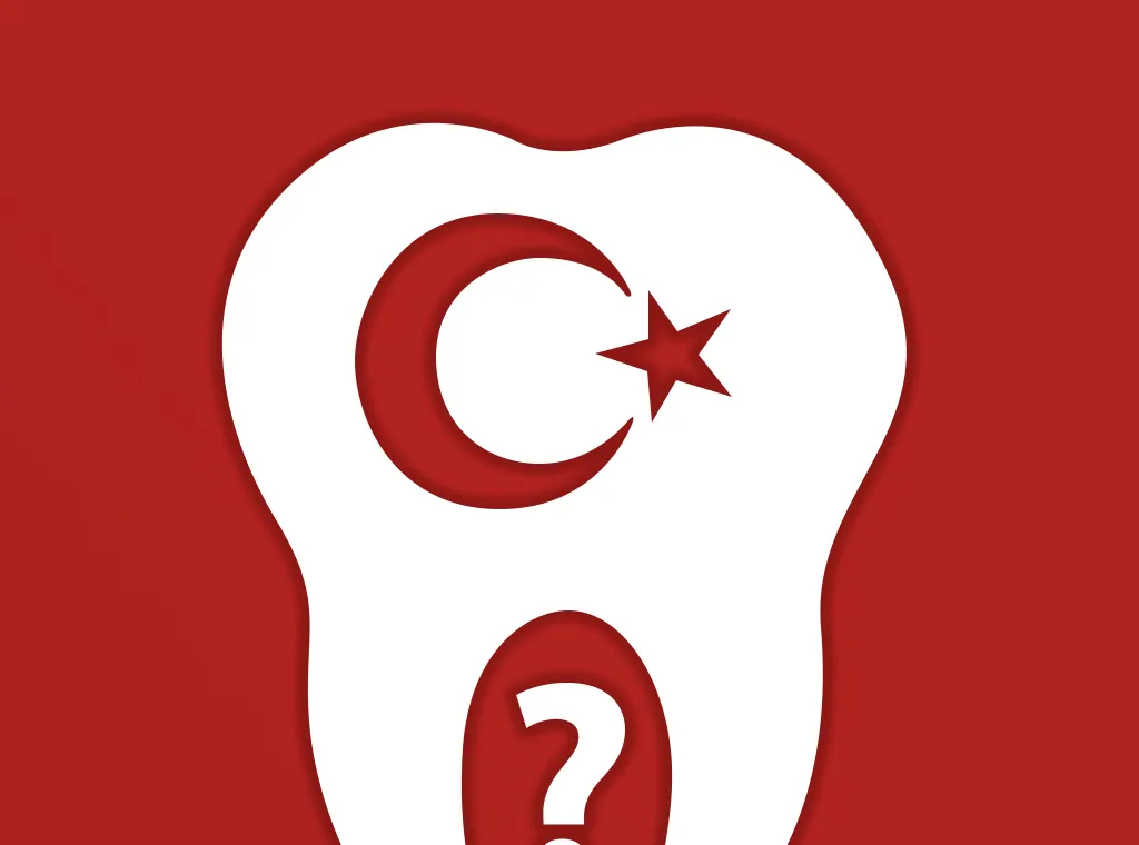 an image of a tooth with the turkish flag and a question mark underneath