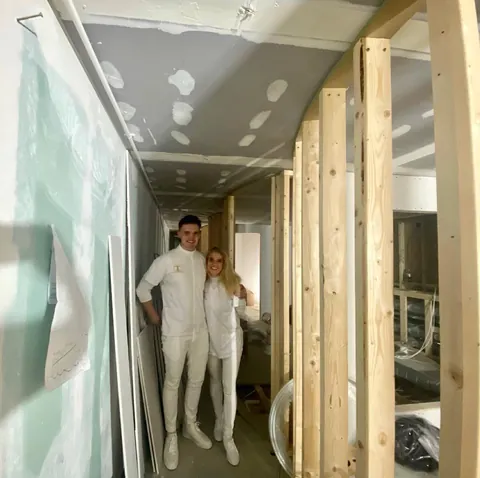 Katy and James Nolan inside the Leeds studio during its expansion