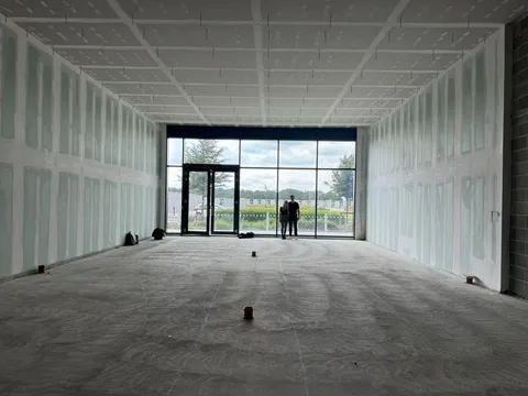 The neighbouring unit before fit-out for the expansion of Vitruvian Dental Studio in Leeds