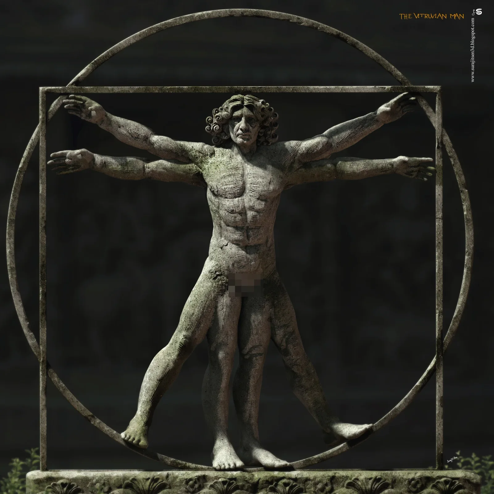 Vitruvian Man golden ratio artwork