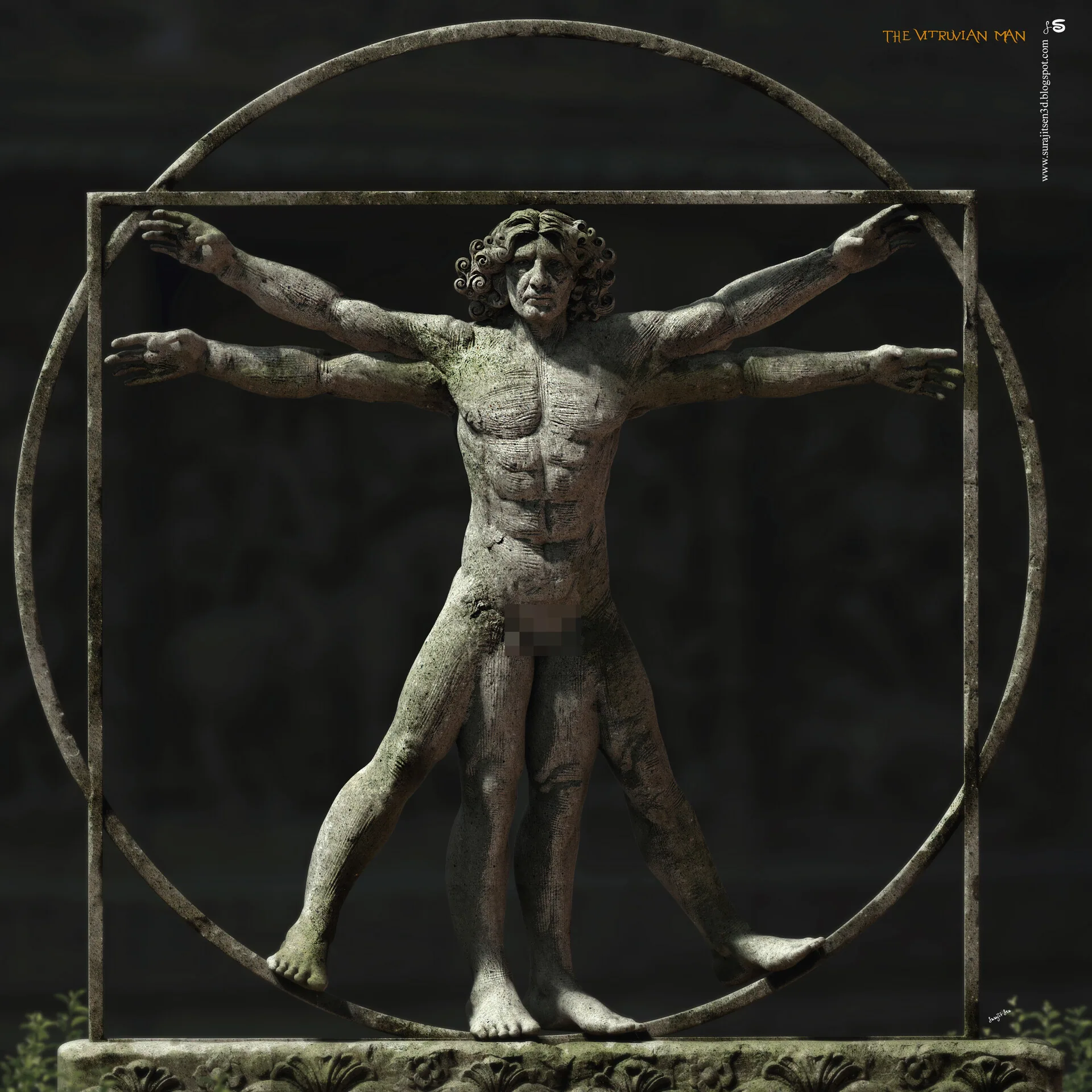 Vitruvian Man golden ratio artwork