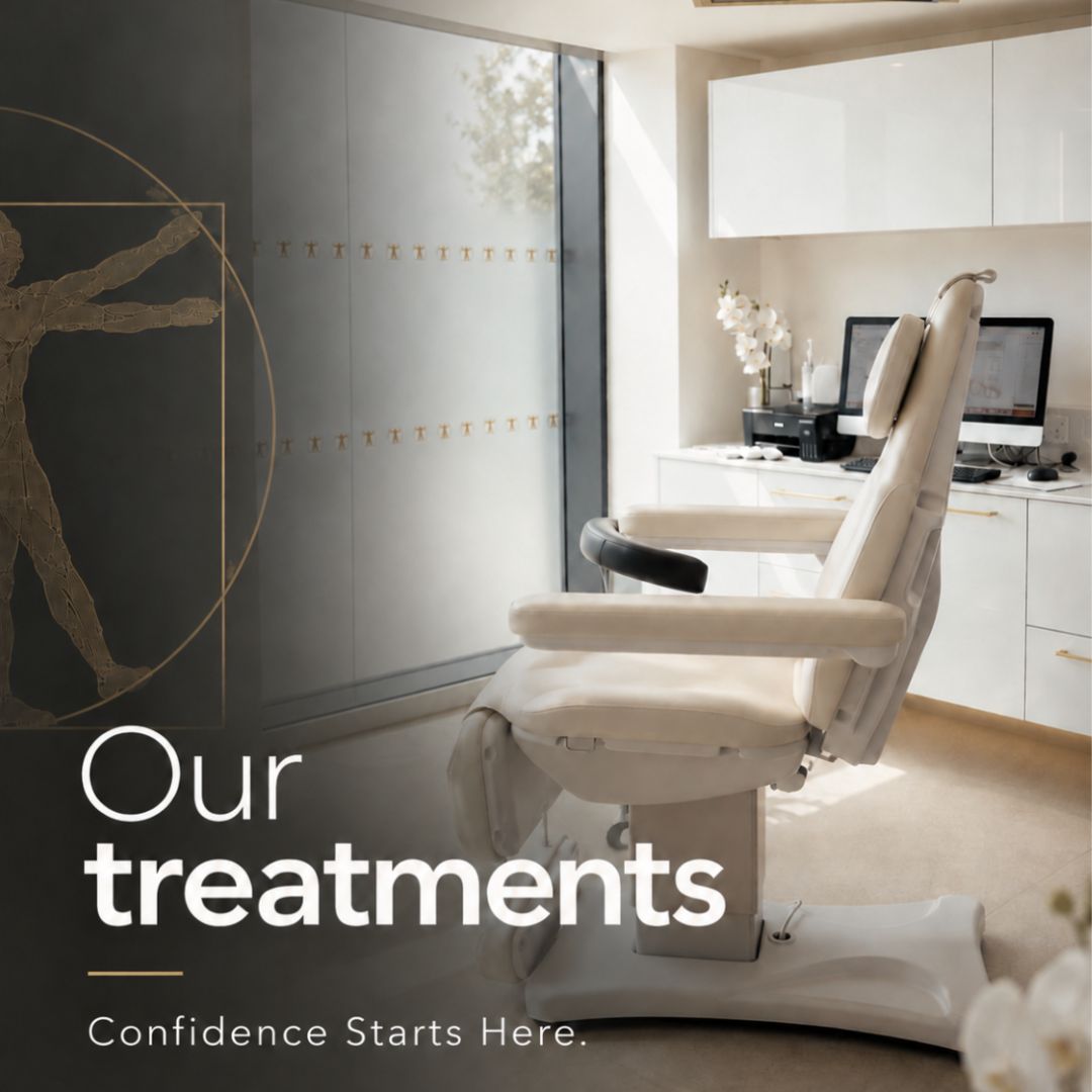 Vitruvian Dental Studio treatment room with Our treatments artwork