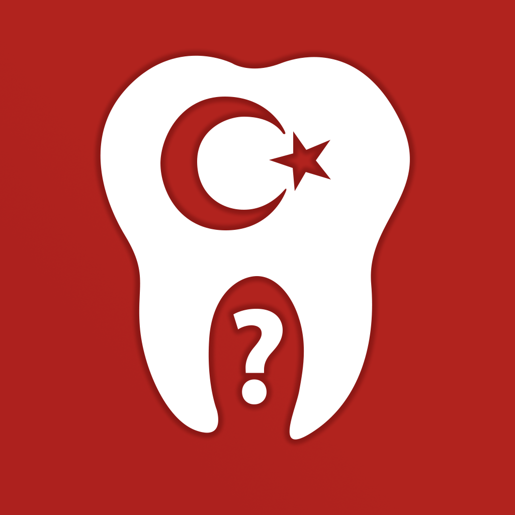 an image of a tooth with the turkish flag and a question mark underneath